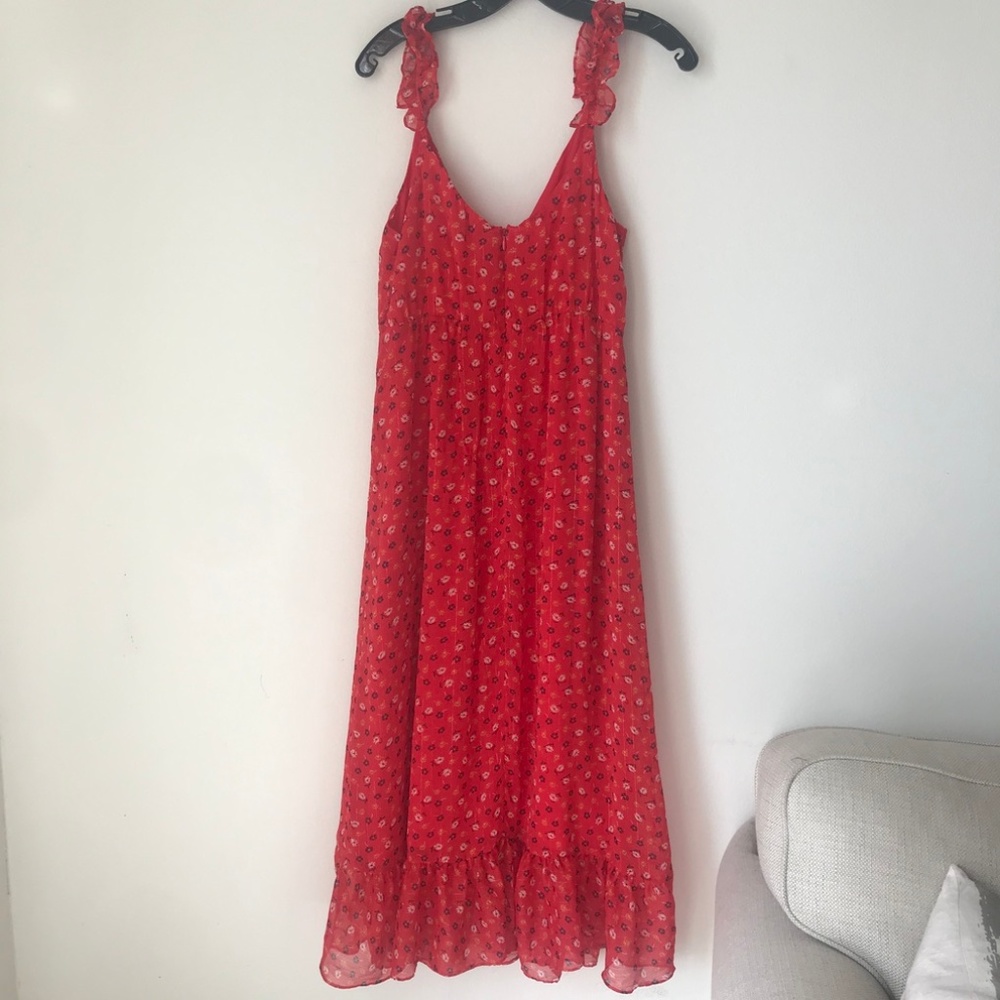 Madewell Prairie Posies Metallic Ruffle Wrap Dress - Picture 7 of 7